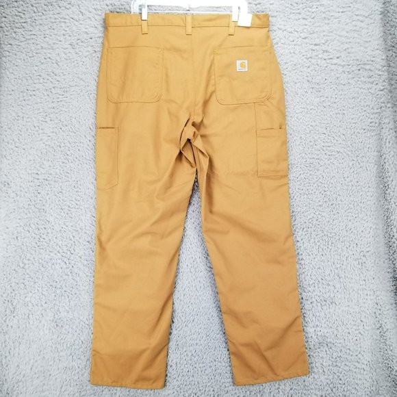 Carhartt Pants Mens 38x32 Brown High Rise Lightweight Canvas Dungaree Fit NWT - Picture 9 of 16
